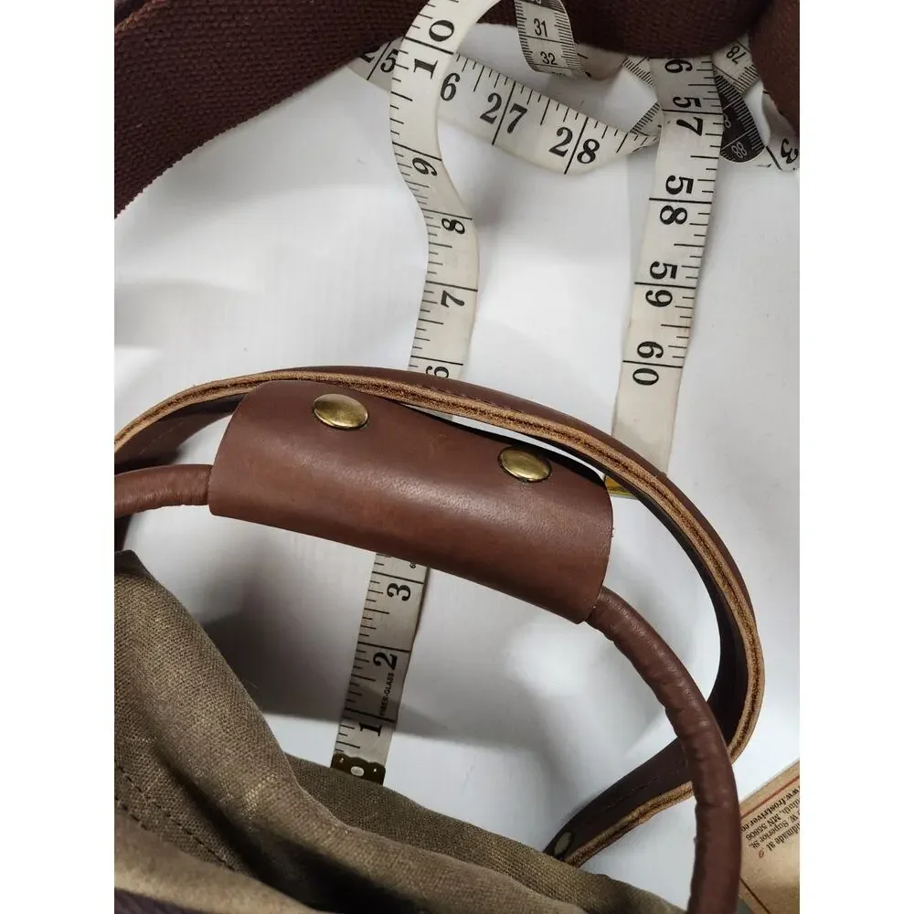 Frost River Flight Bag In Field Tan Waxed Canvas & Rich Brown Leather, Brass